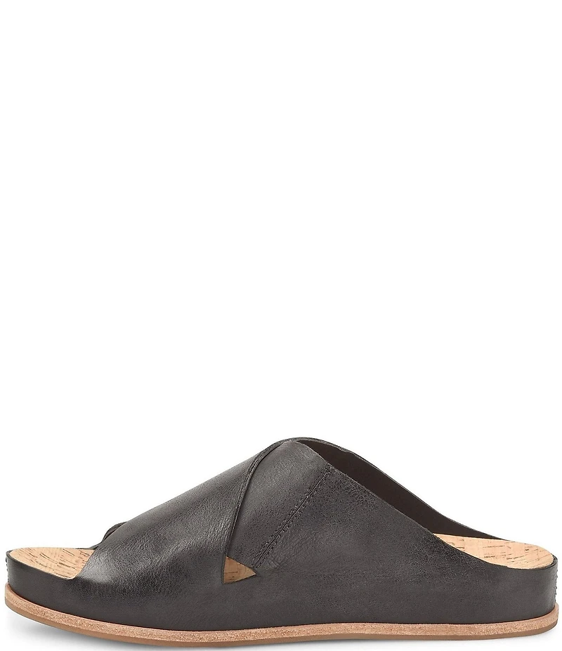 Kork-Ease Tutsi Cross Band Leather Slide Sandals