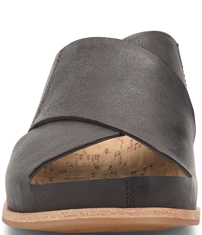 Kork-Ease Tutsi Cross Band Leather Slide Sandals