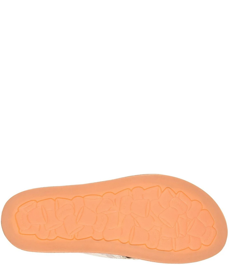 Kork-Ease Tutsi Cross Band Snake Print Leather Slide Sandals