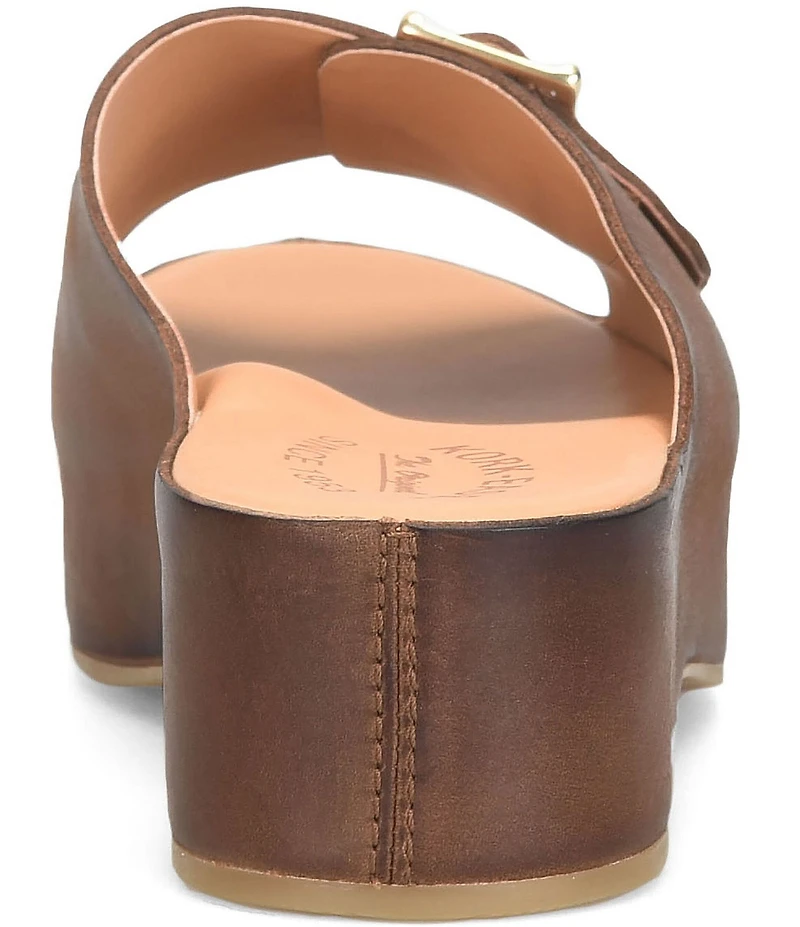 Kork-Ease York Leather Buckle Hardware Platform Slide Sandals