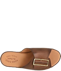 Kork-Ease York Leather Buckle Hardware Platform Slide Sandals
