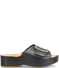 Kork-Ease York Leather Buckle Hardware Platform Slide Sandals