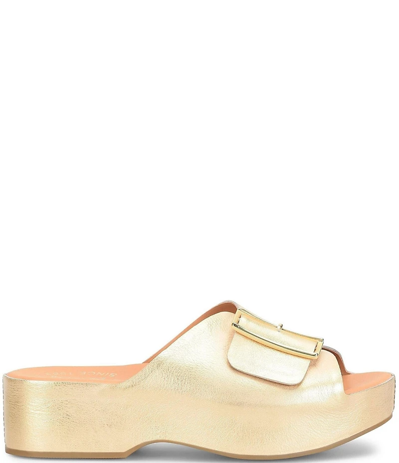 Kork-Ease York Leather Buckle Platform Sandals