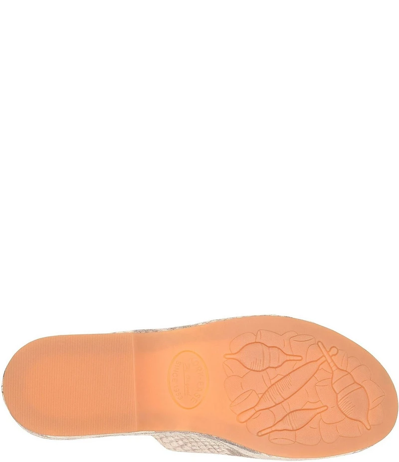 Kork-Ease York Snake Print Leather Buckle Banded Slide Sandals