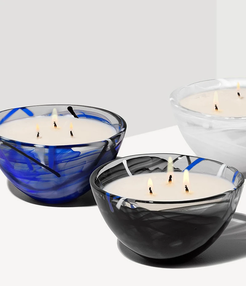 Kosta Boda Home Fragrance Contrast Blue Candle - Coastal Bloom