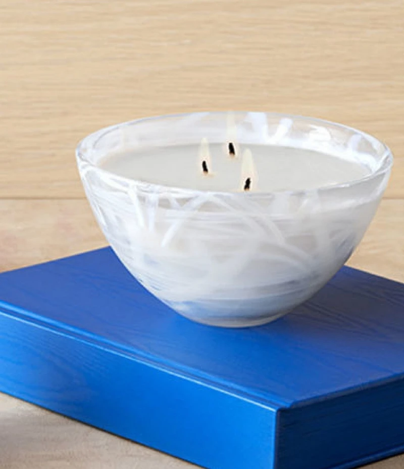 Kosta Boda Home Fragrance Contrast White Candle, Woodland Vanilla