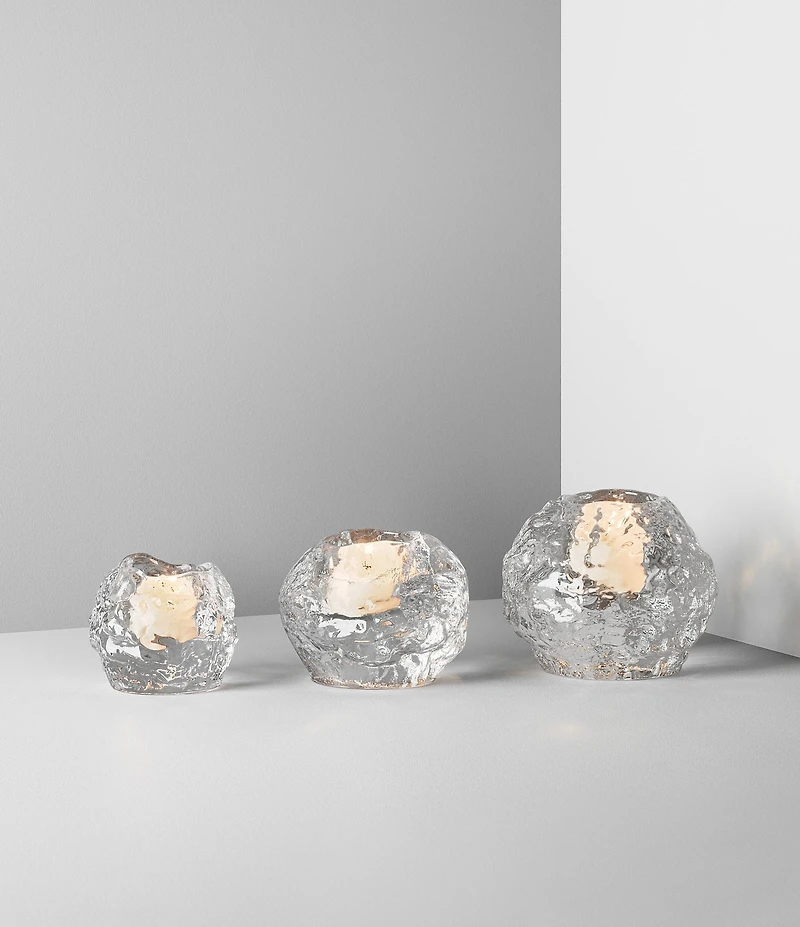 Kosta Boda Snowball Votives, Set of 3