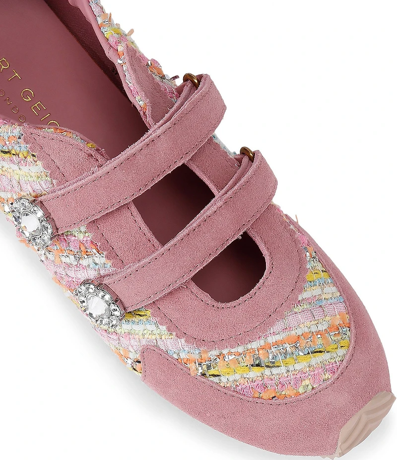 Kurt Geiger Islington Tweed Jewel Ornamented Mary Jane Sneakers