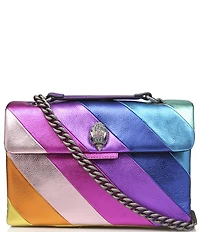 Kurt Geiger London Kensington Metallic Rainbow Striped Leather Crossbody Bag