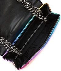 Kurt Geiger London Kensington Metallic Rainbow Striped Leather Crossbody Bag