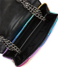 Kurt Geiger London Kensington Metallic Rainbow Striped Leather Crossbody Bag
