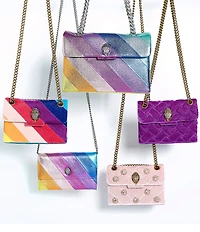 Kurt Geiger London Kensington Metallic Rainbow Striped Leather Crossbody Bag