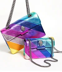 Kurt Geiger London Kensington Metallic Rainbow Striped Leather Crossbody Bag