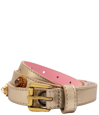 Kurt Geiger London .78#double; Metallic Octavia Belt