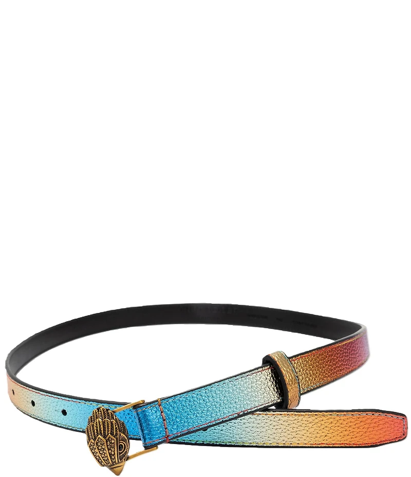 Kurt Geiger London .78#double; Metallic Rainbow Belt