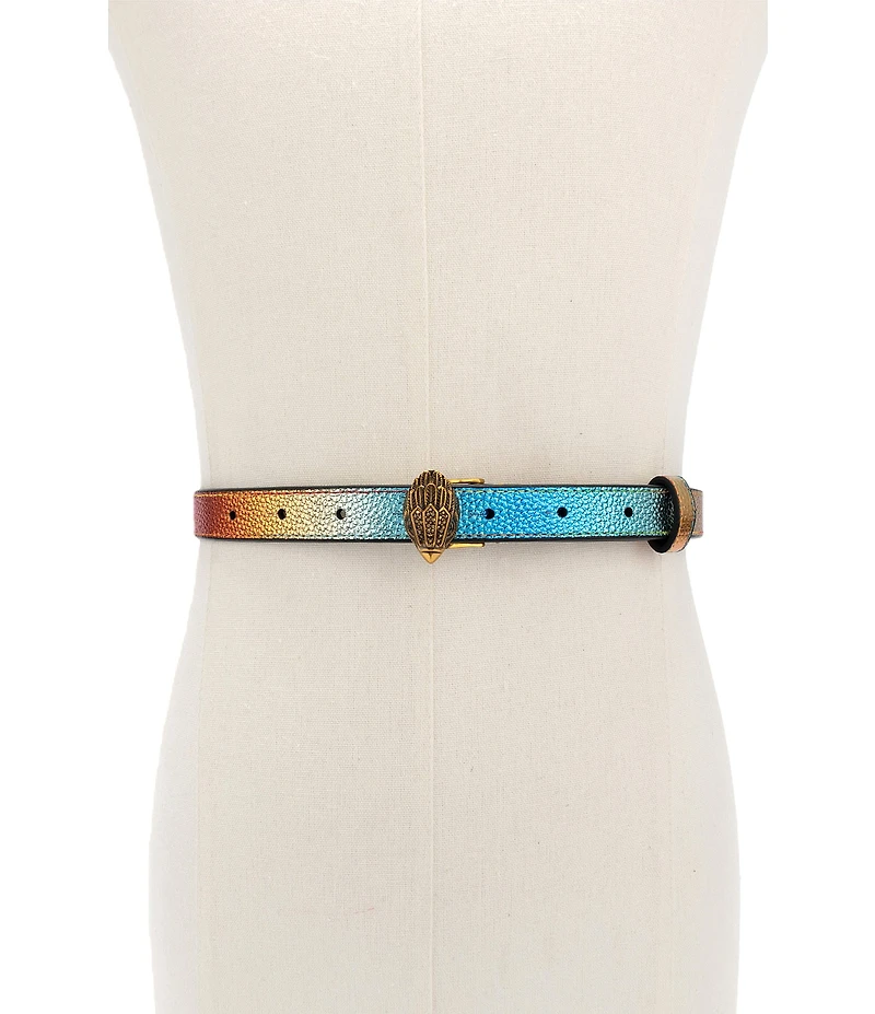 Kurt Geiger London .78#double; Metallic Rainbow Belt