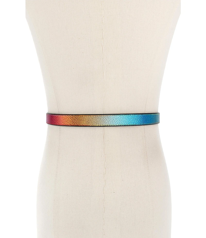Kurt Geiger London .78#double; Metallic Rainbow Belt