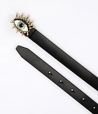 Kurt Geiger London 0.78#double; Evil Eye Buckle Leather Belt