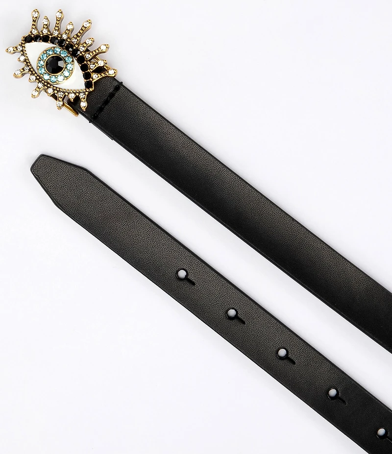 Kurt Geiger London 0.78#double; Evil Eye Buckle Leather Belt