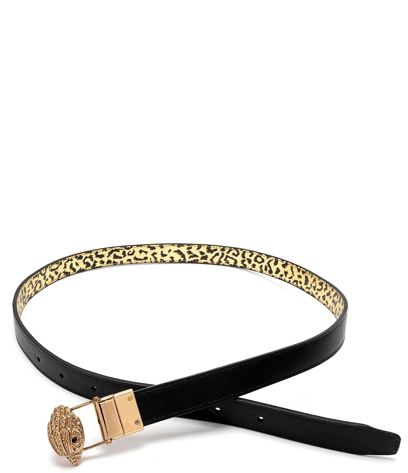 Kurt Geiger London 0.78#double; Reversible Metallic Leopard Leather Belt