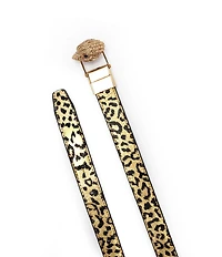 Kurt Geiger London 0.78#double; Reversible Metallic Leopard Leather Belt