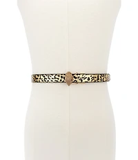 Kurt Geiger London 0.78#double; Reversible Metallic Leopard Leather Belt