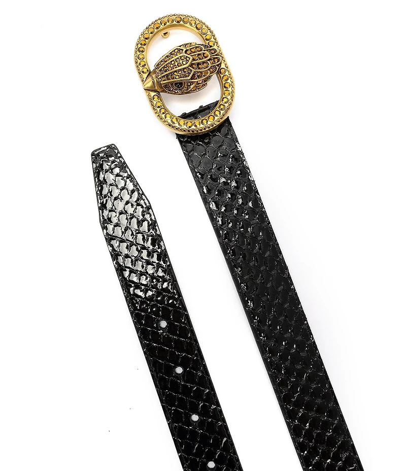 Kurt Geiger London 1.18#double; Snake Leather Belt