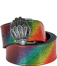 Kurt Geiger London 1.5#double; Eagle Buckle Metallic Rainbow Reversible Hip Belt
