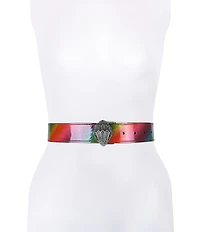 Kurt Geiger London 1.5#double; Eagle Buckle Metallic Rainbow Reversible Hip Belt