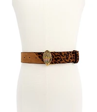 Kurt Geiger London 1.5#double; Leopard Patchwork Suede Belt