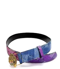 Kurt Geiger London 1.5#double; Metallic Patchwork Denim Belt