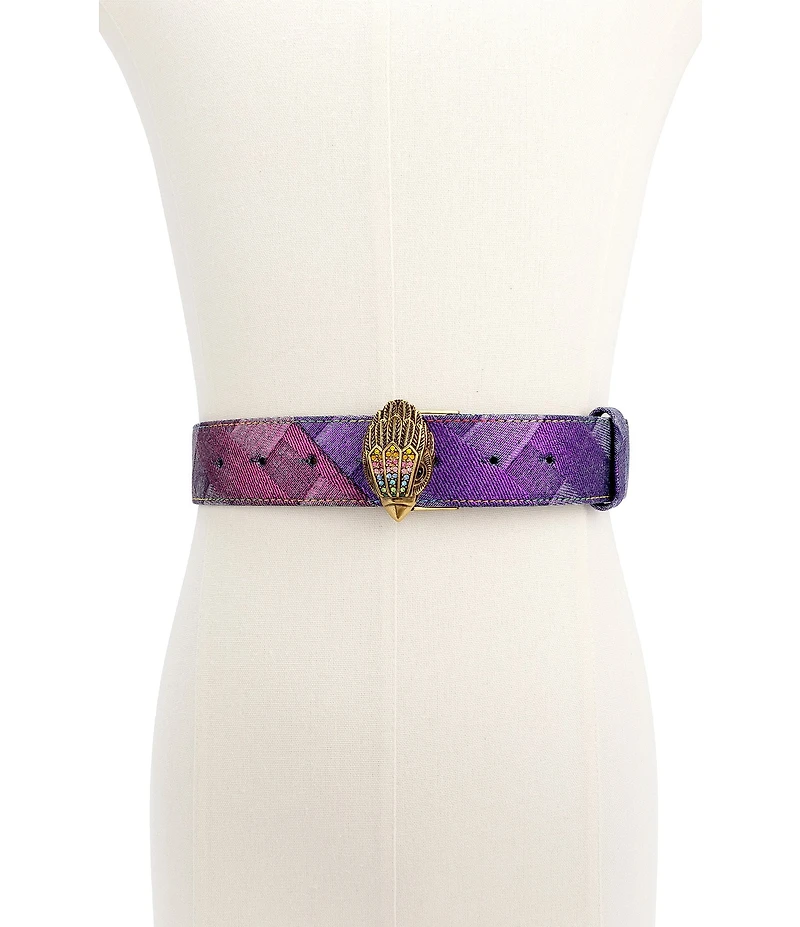 Kurt Geiger London 1.5#double; Metallic Patchwork Denim Belt