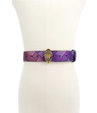 Kurt Geiger London 1.5#double; Metallic Patchwork Denim Belt