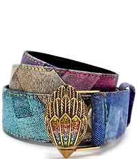 Kurt Geiger London 1.5#double; Metallic Patchwork Denim Belt