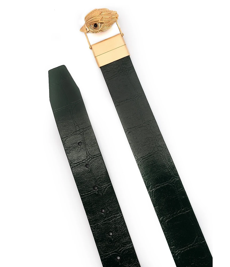 Kurt Geiger London 1.5#double; Reversible Croc Embossed Leather Belt