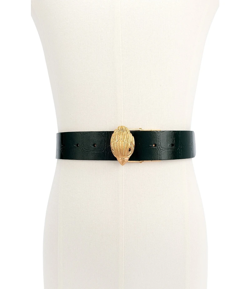 Kurt Geiger London 1.5#double; Reversible Croc Embossed Leather Belt