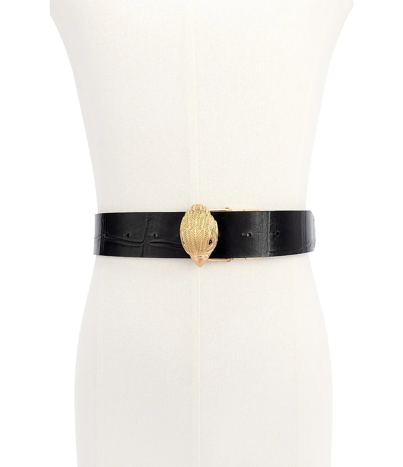 Kurt Geiger London 1.5#double; Reversible Croc Embossed Leather Belt