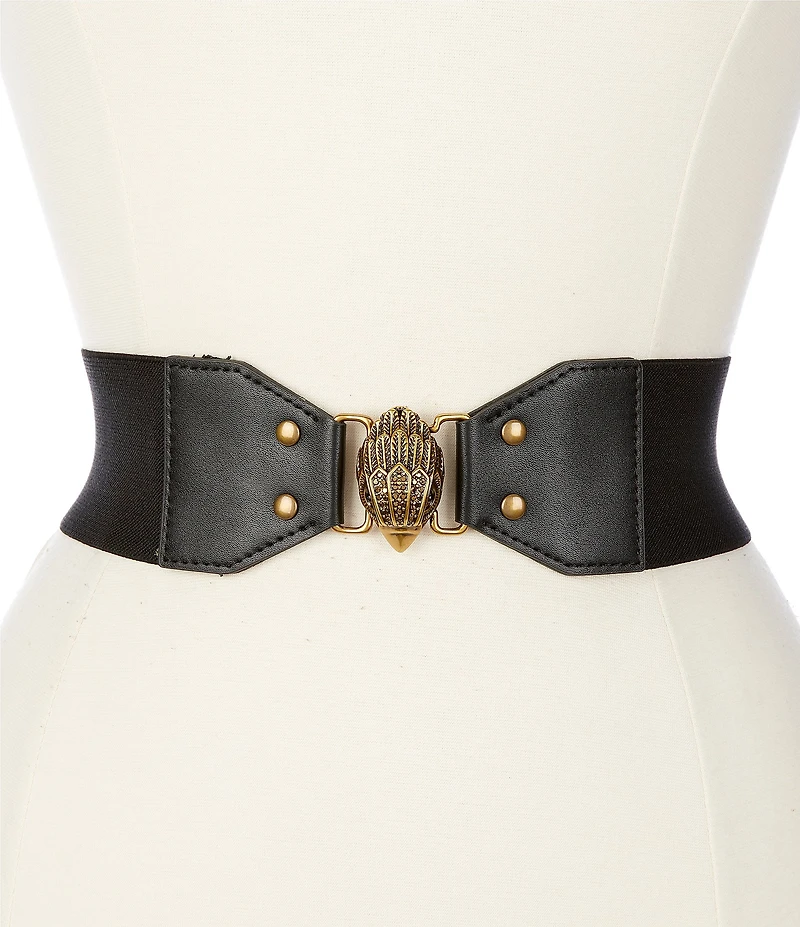Kurt Geiger London 2.5#double; Signature Eagle Stretch Wide Belt