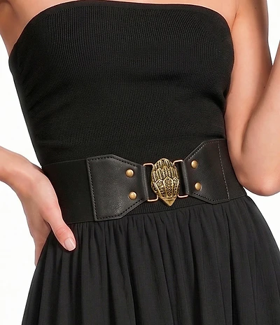 Kurt Geiger London 2.5#double; Signature Eagle Stretch Wide Belt