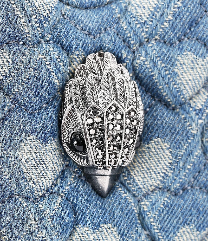 Kurt Geiger London Kensington Quilted Denim Heart Novelty Crossbody Bag