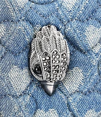 Kurt Geiger London Kensington Quilted Denim Heart Novelty Crossbody Bag