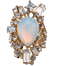 Kurt Geiger London Baguette Opal Stone Cocktail Ring