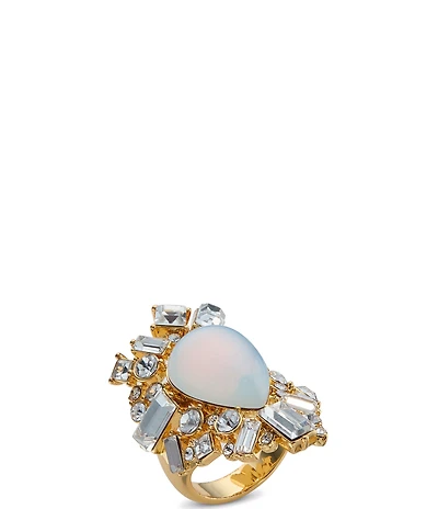 Kurt Geiger London Baguette Opal Stone Cocktail Ring