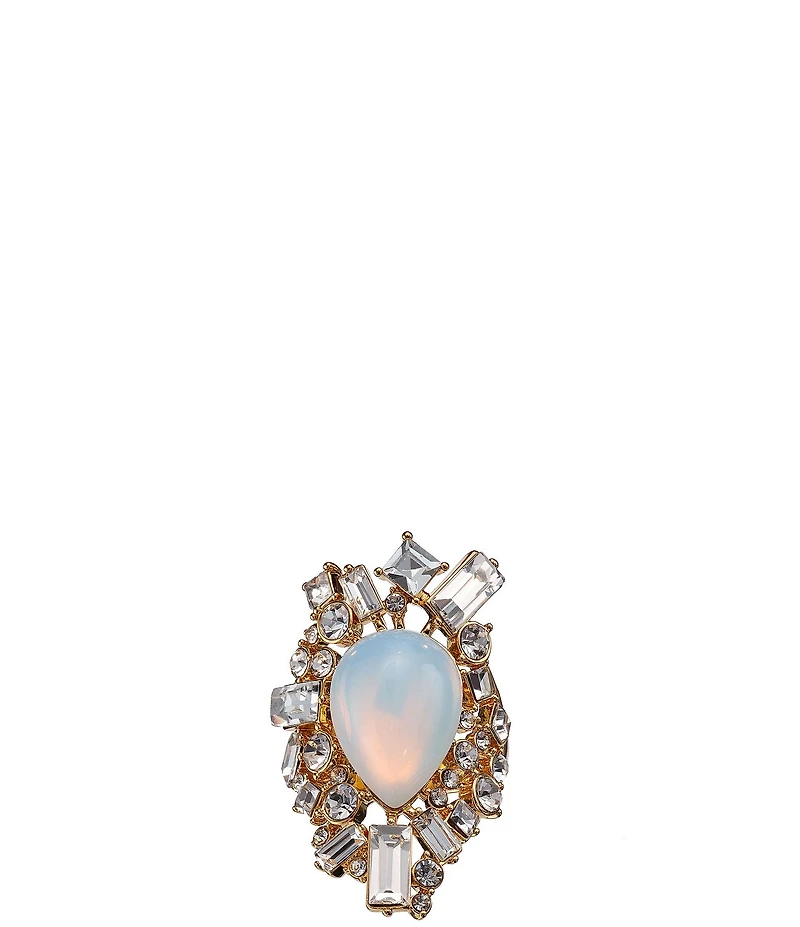 Kurt Geiger London Baguette Opal Stone Cocktail Ring