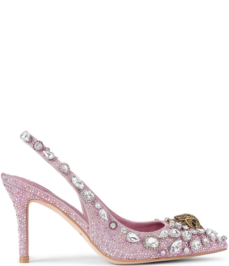 Kurt Geiger London Belgravia Crystal Embellished Jewel Ornamented Slingback Pumps