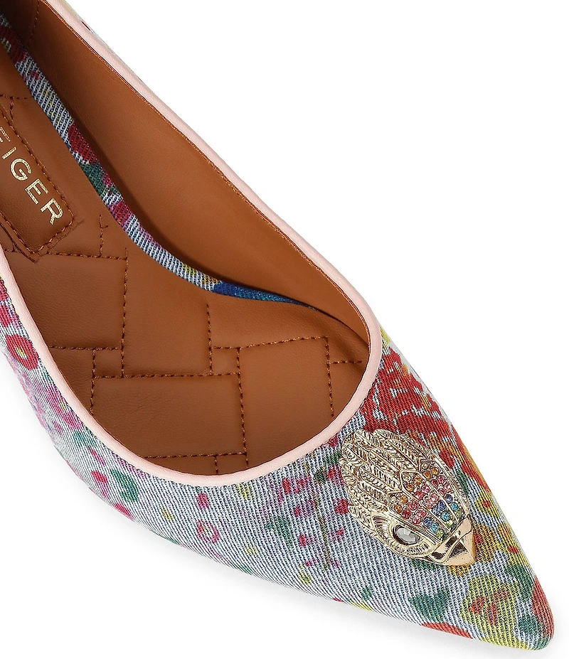 Kurt Geiger London Belgravia Denim Floral Eagle Court Pumps