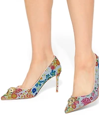 Kurt Geiger London Belgravia Denim Floral Eagle Court Pumps