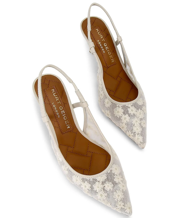 Kurt Geiger London Belgravia Mesh Flower Slingback Dress Pumps