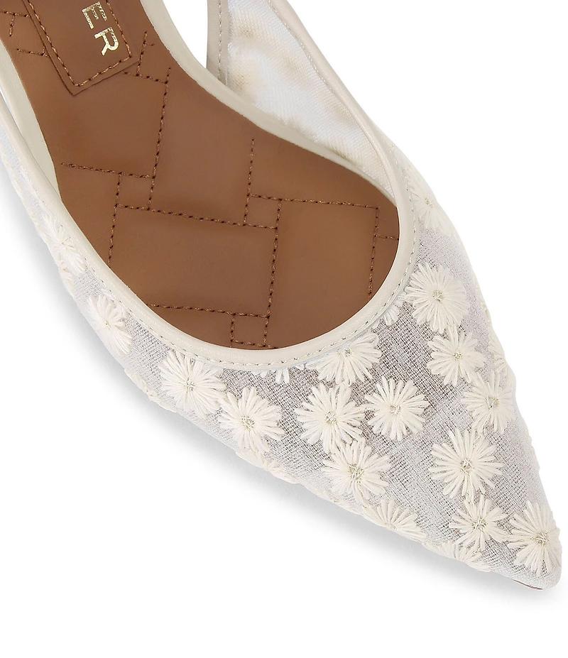 Kurt Geiger London Belgravia Mesh Flower Slingback Dress Pumps
