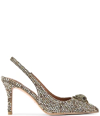 Kurt Geiger London Belgravia Houndstooth Crystal Embellished Slingback Pumps
